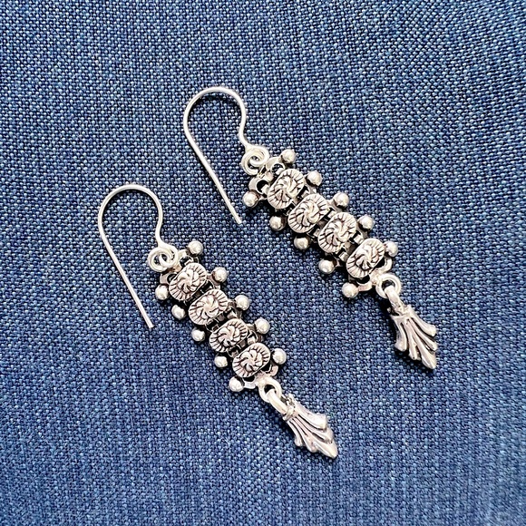 Jewelry - Unique Boho Silver Drop Earrings